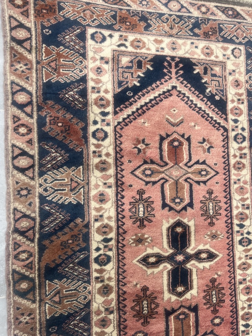 Antique Turkish Wool Rug With Geometric Design -photo-1