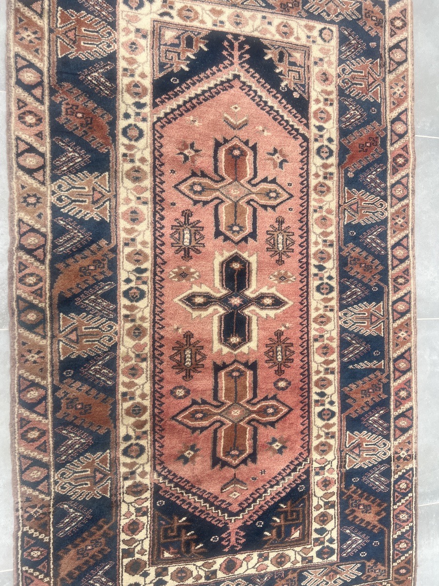Antique Turkish Wool Rug With Geometric Design -photo-2