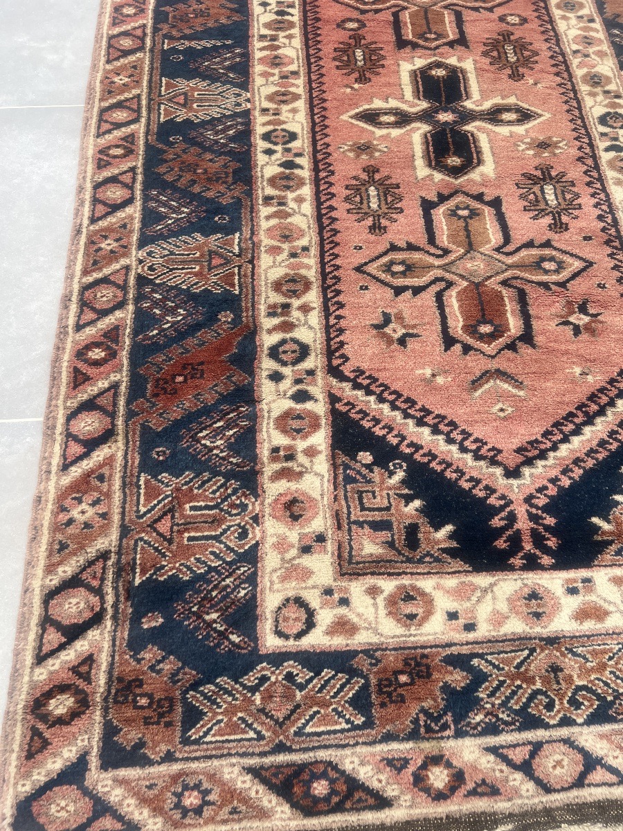 Antique Turkish Wool Rug With Geometric Design -photo-3