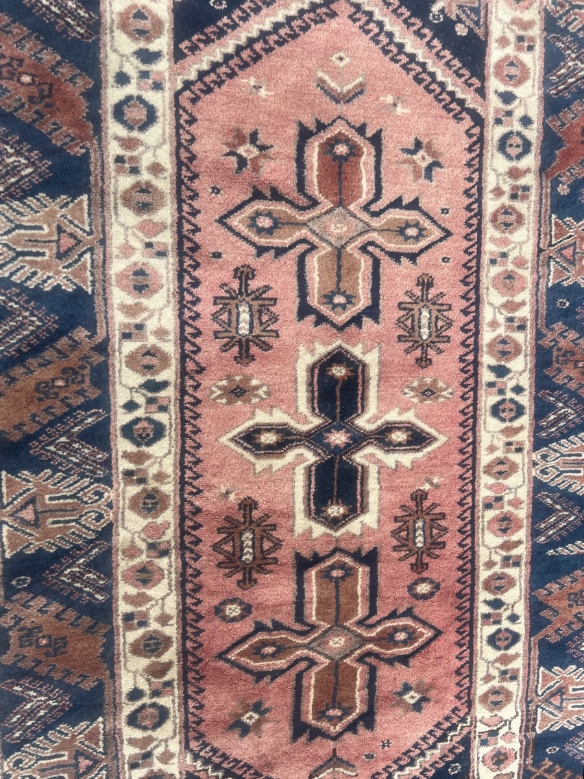 Antique Turkish Wool Rug With Geometric Design -photo-4