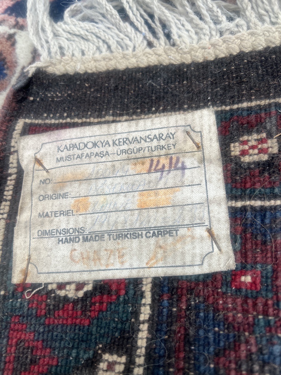 Antique Turkish Wool Rug With Geometric Design -photo-6