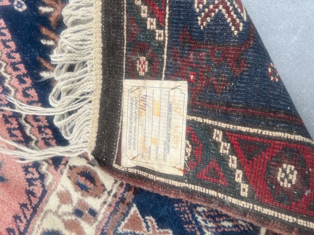 Antique Turkish Wool Rug With Geometric Design -photo-7