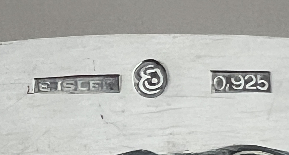 Solid Silver Bowl, Hammered By Isler Silversmiths In Switzerland, With Heraldic Coat Of Arms -photo-3