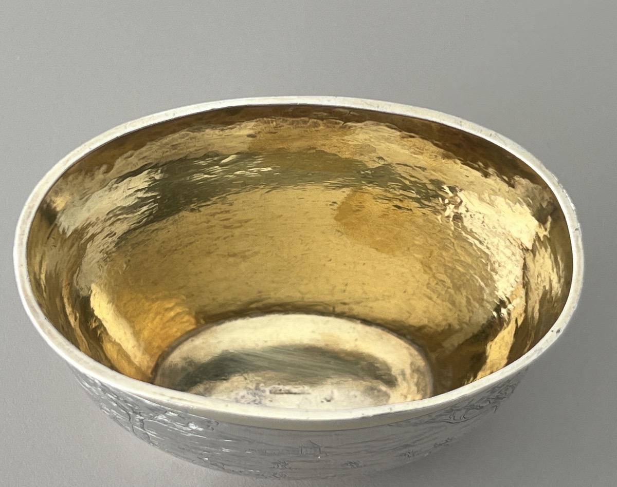 Rare Timbale de Chasse en Argent Massif avec Armoiries Orfévre Bossard en Suisse-photo-1