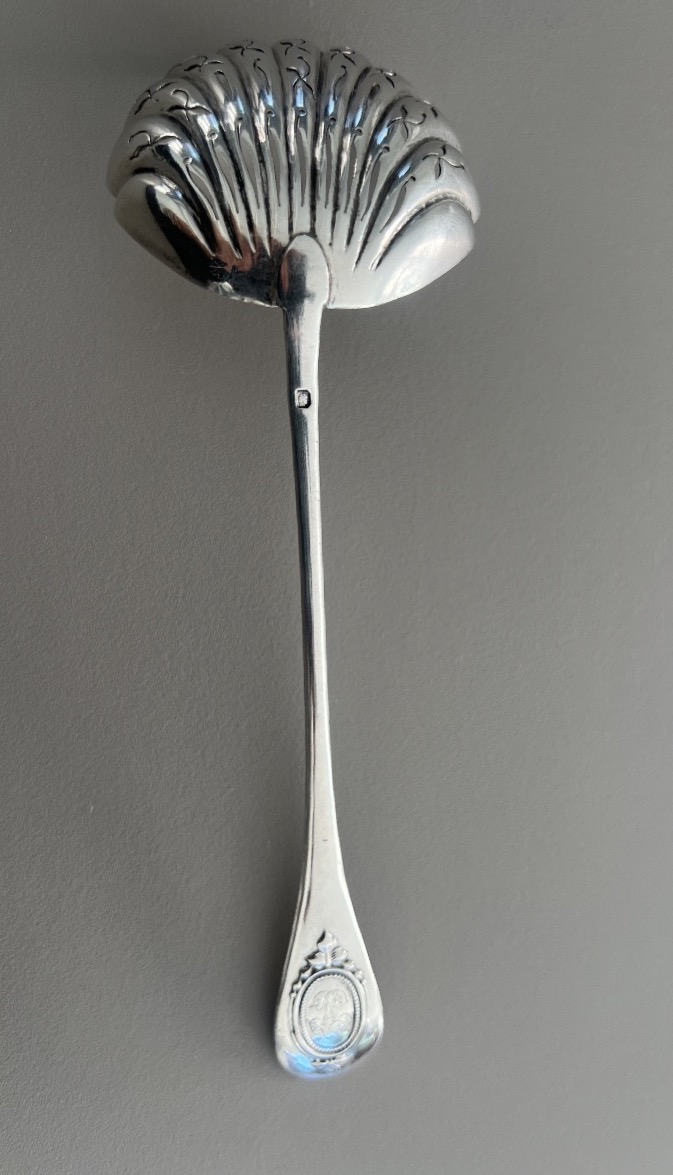 Sugar Spoon / Sugar Shaker, Louis XVI Style, Solid Silver, Minerve -photo-2