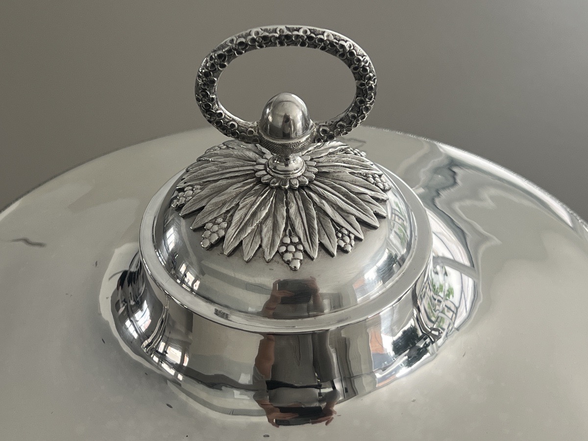 Grande Soupière / Légumier en Argent Massif d'époque Empire Paris 1er Titre -photo-4