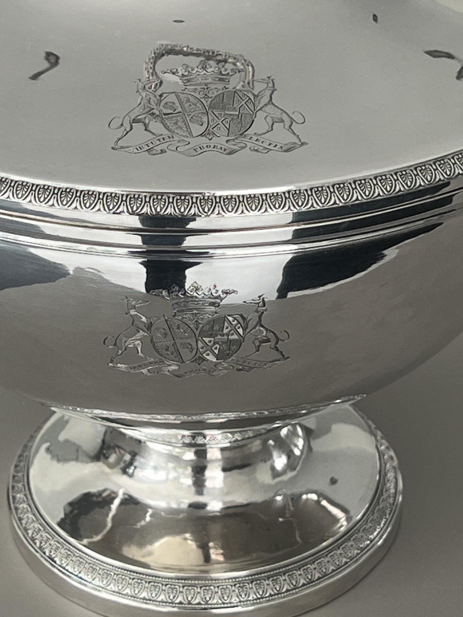 Grande Soupière / Légumier en Argent Massif d'époque Empire Paris 1er Titre -photo-2