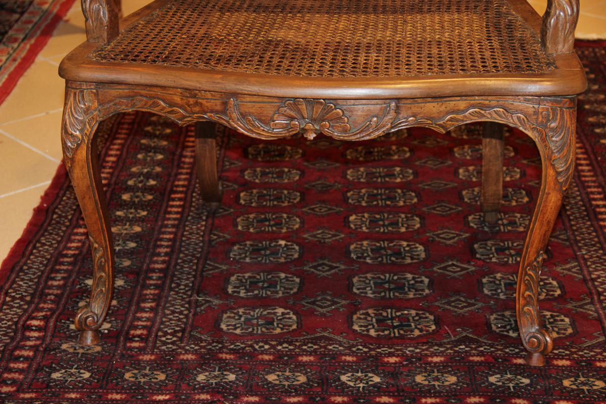 Fauteuil à la Reine canné Estampillé Etienne Meunier XVIIIém-photo-4