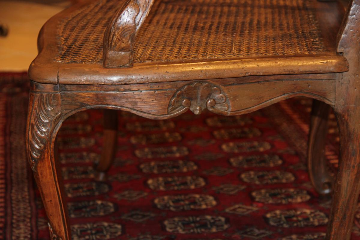 Fauteuil à la Reine canné Estampillé Etienne Meunier XVIIIém-photo-4