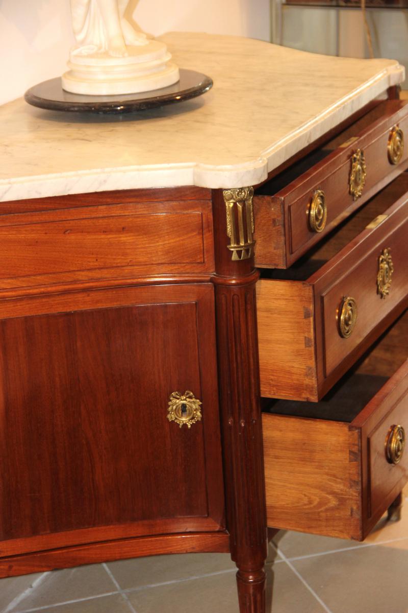 Commode Louis XVI En Acajou D,époque XVIIIéme Estampillée -photo-3