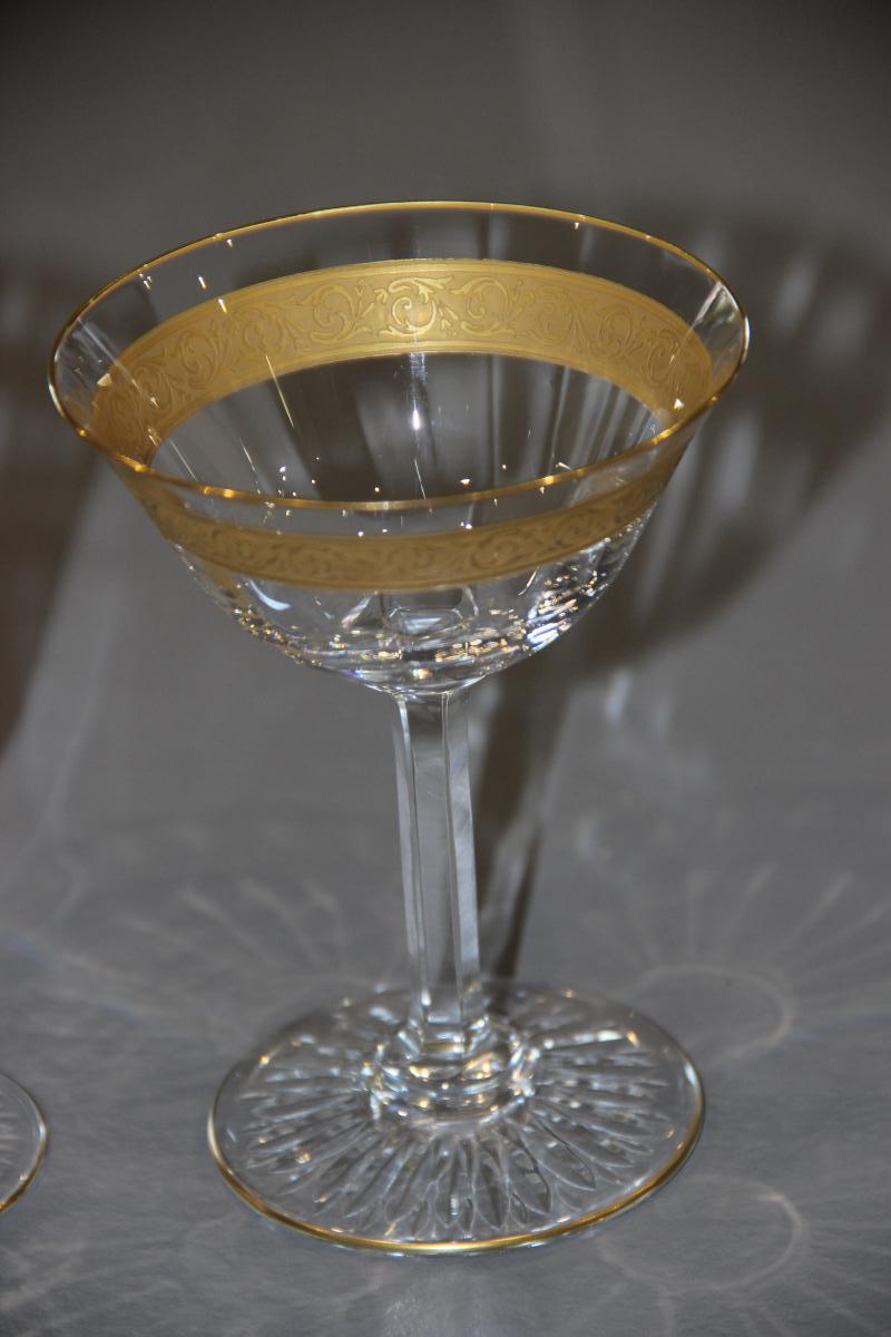 Saint Louis Service de 48 Verres en Cristal et décor à l,Or-photo-1