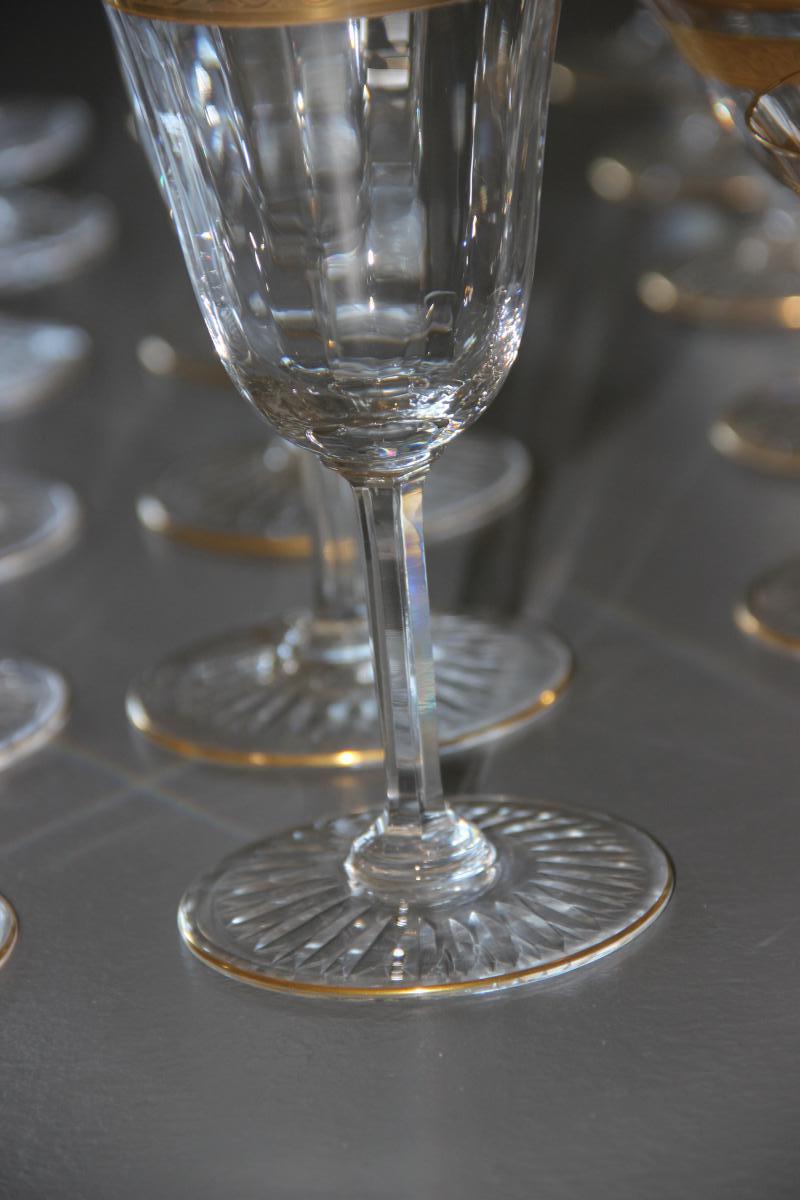 Saint Louis Service de 48 Verres en Cristal et décor à l,Or-photo-3