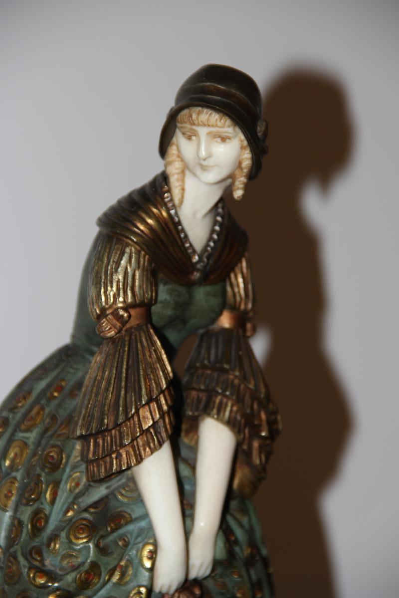 Dimitri Chiparus Statue Chryséléphantine D,époque Art-déco -photo-3