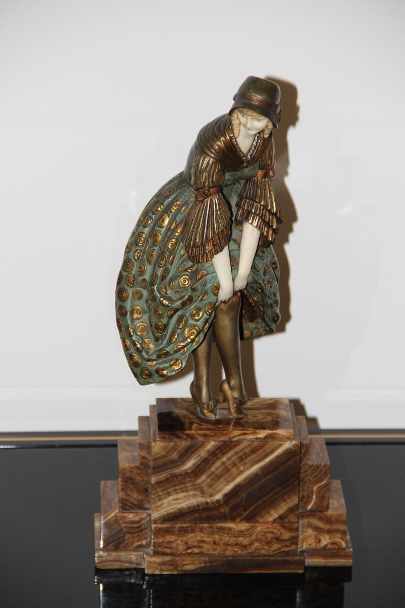 Dimitri Chiparus Statue Chryséléphantine D,époque Art-déco -photo-2