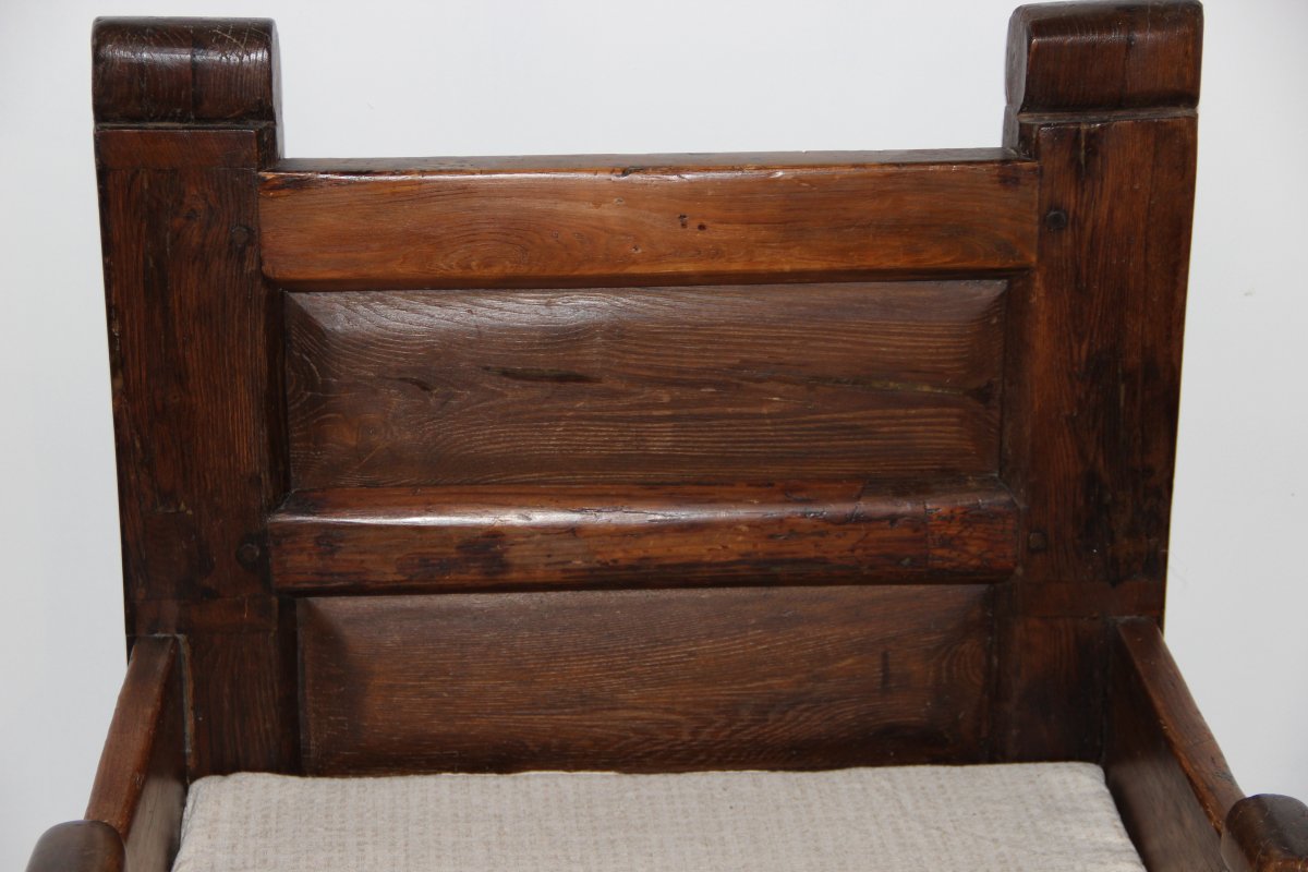 Paire De Larges Fauteuils Espagnol Du XVIIIe  -photo-4