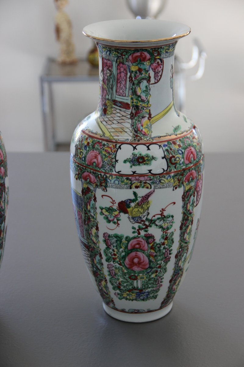 Grande Paire De Vases En Porcelaine De Chine -photo-4