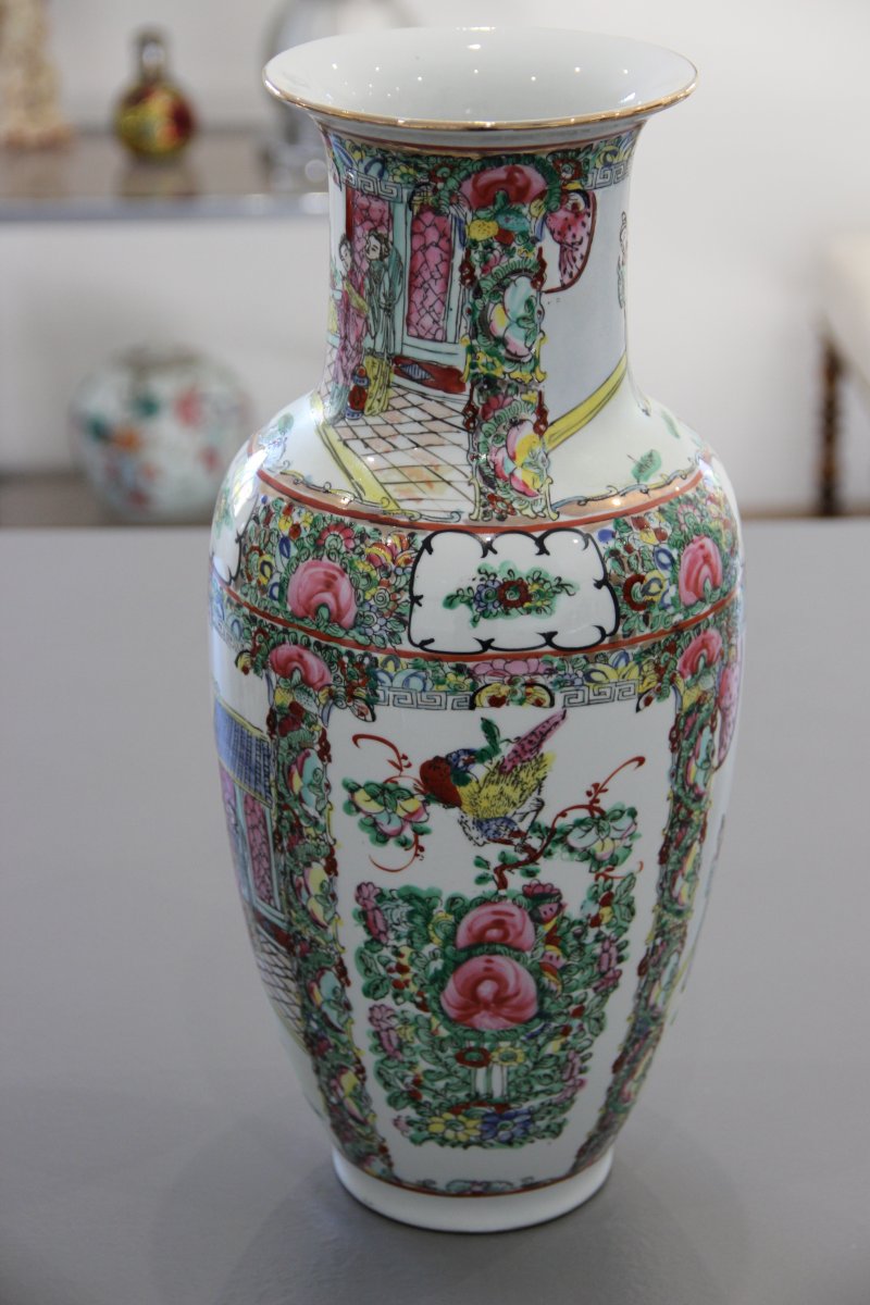 Grande Paire De Vases En Porcelaine De Chine -photo-1
