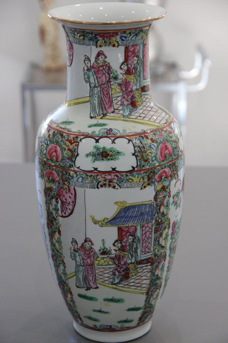 Grande Paire De Vases En Porcelaine De Chine -photo-2