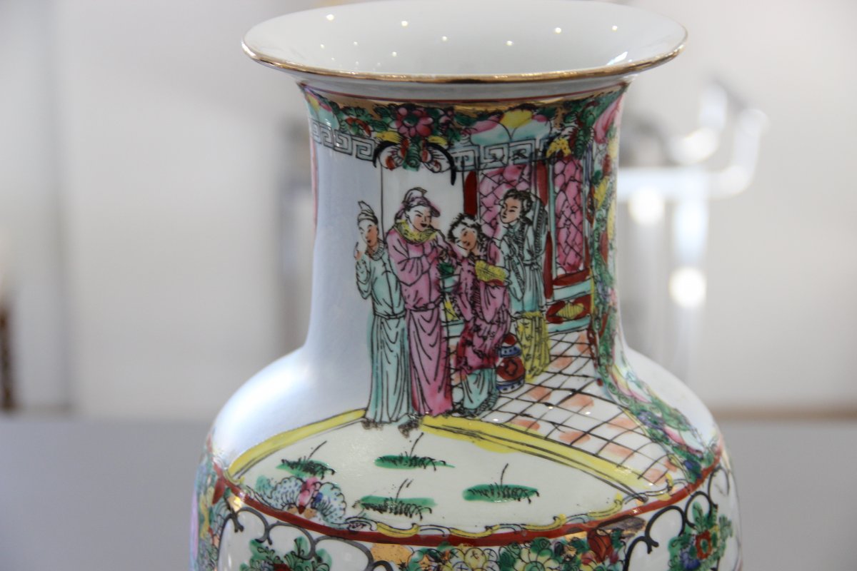 Grande Paire De Vases En Porcelaine De Chine -photo-4