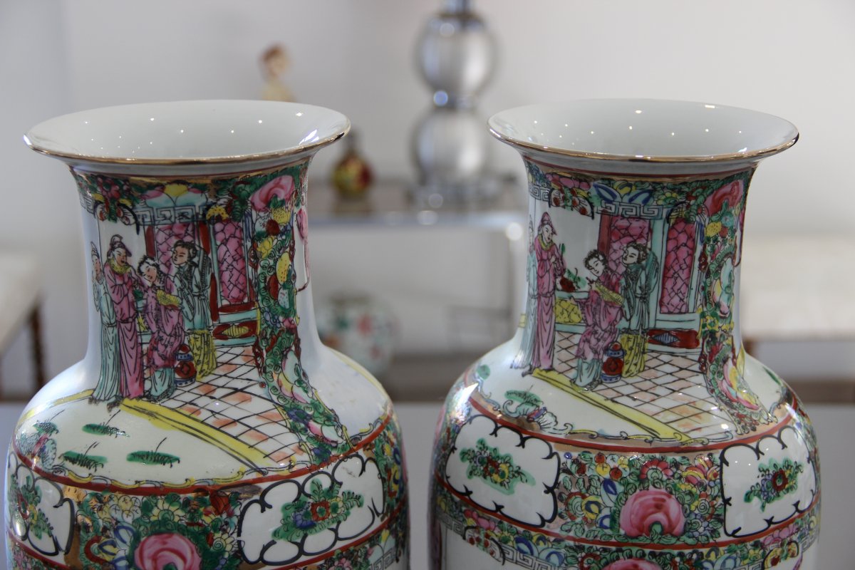 Grande Paire De Vases En Porcelaine De Chine -photo-5