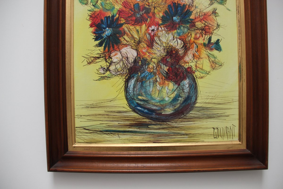 Peinture De Gérard Gouvrant ( 1946 )  Bouquet De Fleurs -photo-4