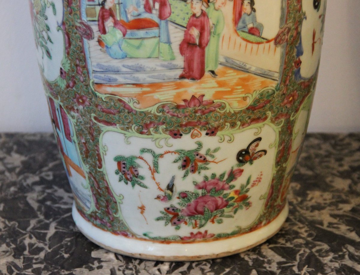 Paire De Vases En Porcelaine De Chine  Canton -photo-5