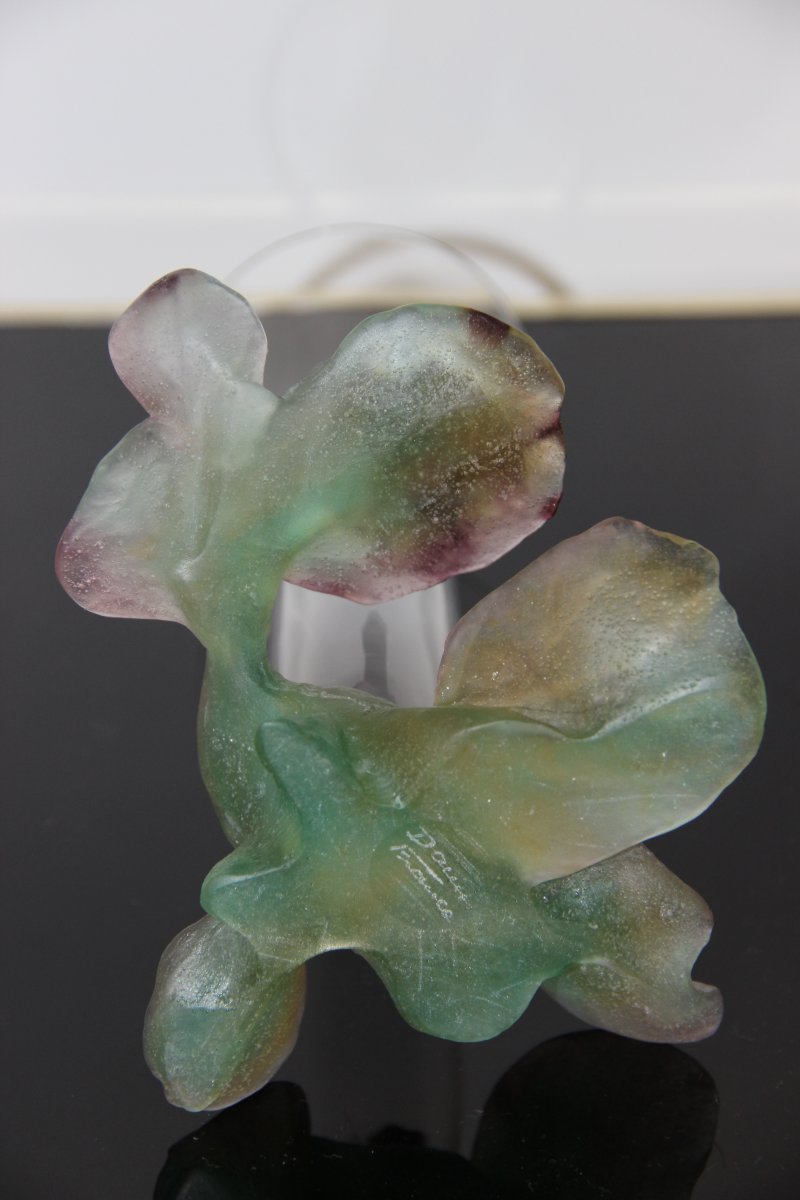 Daum France Frog Vase In Crystal And Glass Paste-photo-1