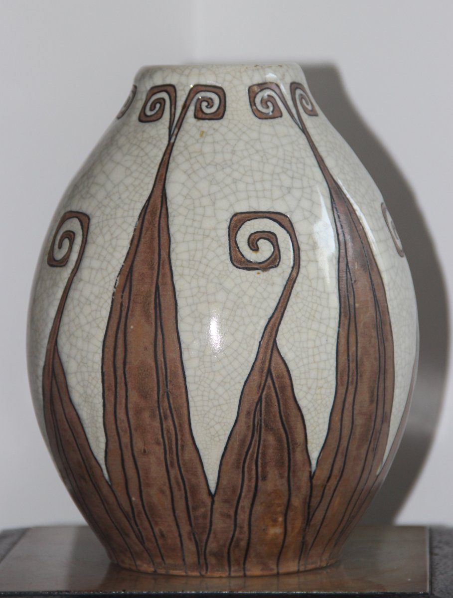 Charles Catteau & Kéramis  Vase En Grès Epoque  Art Déco -photo-2