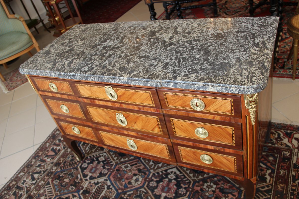 Commode Transition En Marqueterie Estampillée Jean François Griffet -photo-1