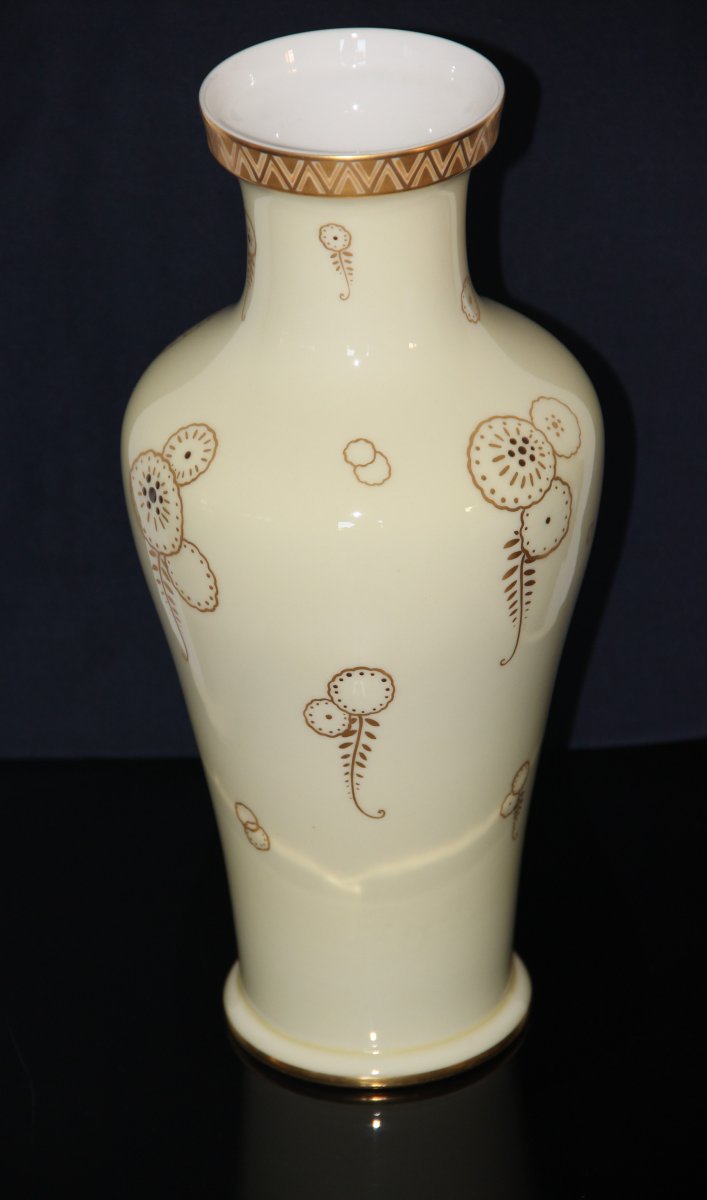 Vase En Porcelaine De Sèvres 1923 D'époque  Art-déco -photo-3