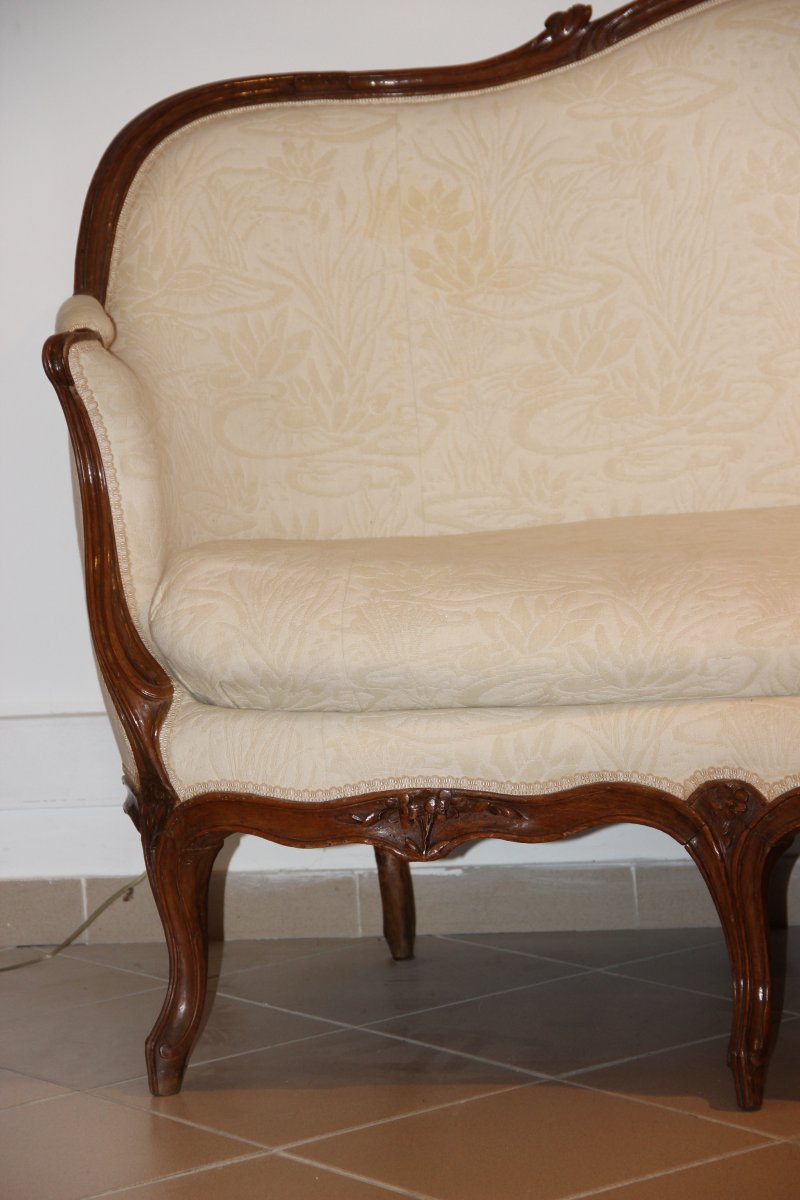 Canapé d'époque Louis XV Estampillé  Louis Delanois -photo-3