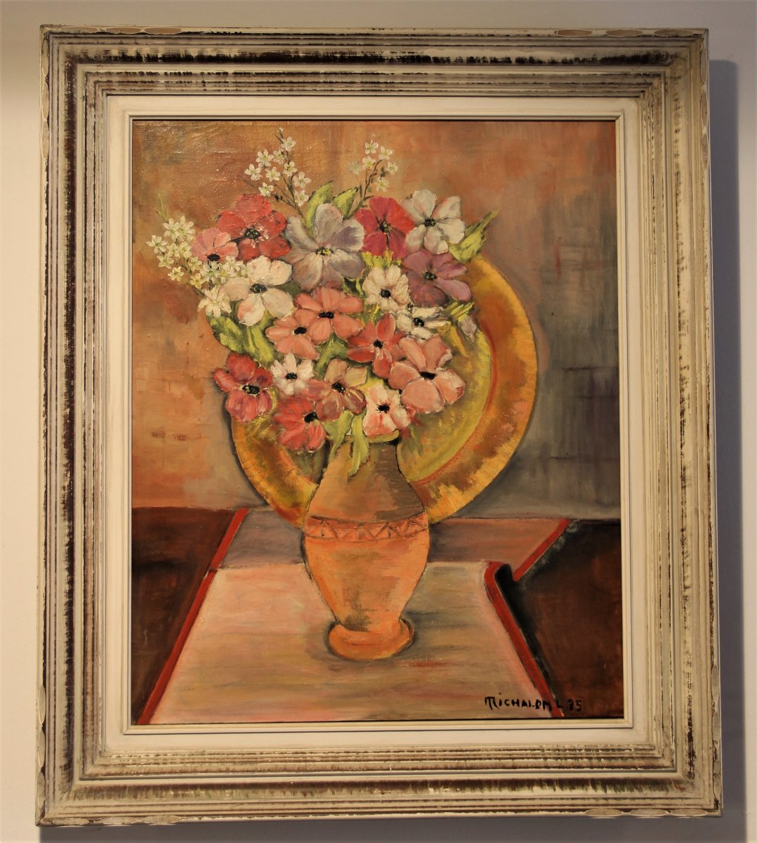 Still Life With Flowers Oil / Canvas Signature To Be Determined XXth-photo-2