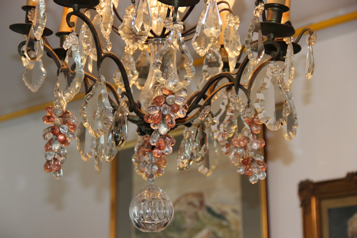 Lustre à Pampilles En Cristal Avec Grappes De Raisin-photo-2