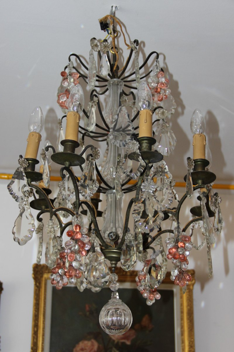 Lustre à Pampilles En Cristal Avec Grappes De Raisin