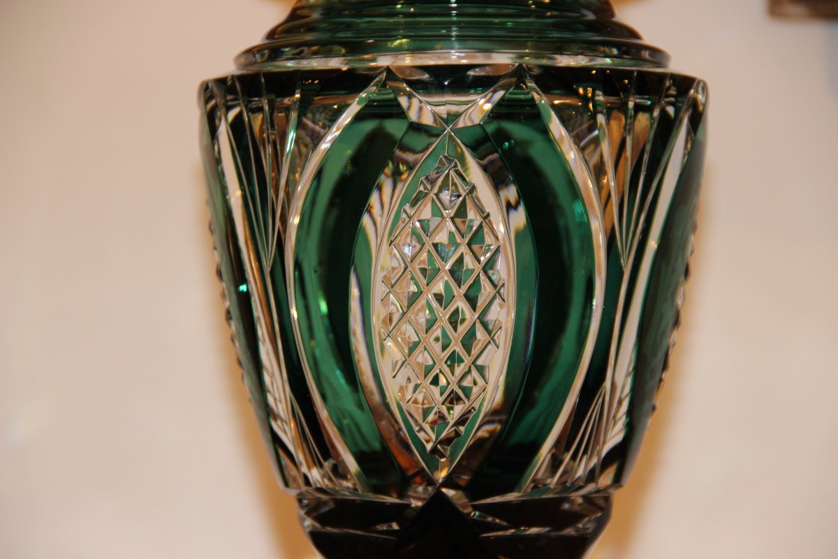 Val Saint Lambert Vase En Cristal Taillé Modèle Jupiter-photo-2