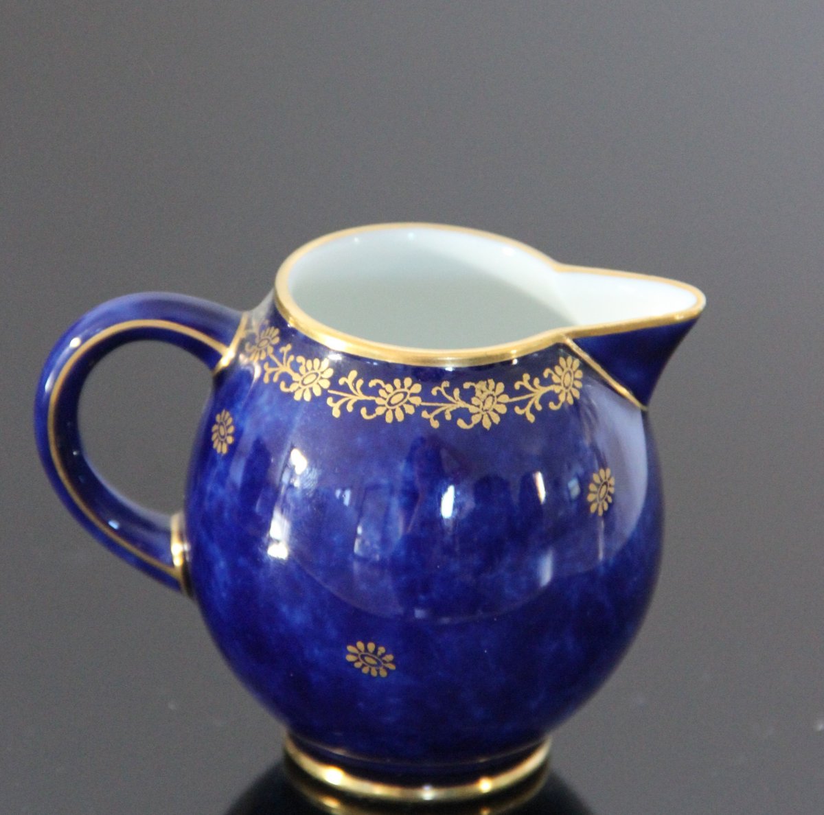 Tête à Tête En Porcelaine De Sèvres Bleu Nuit 1921-photo-4