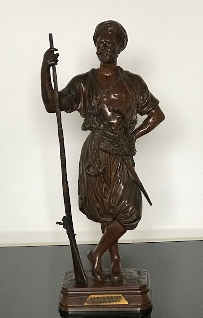 Didier Debut  ( 1824-1893 ) Sculpture En Bronze  Orientaliste  Janissaire Prix De Rome-photo-2