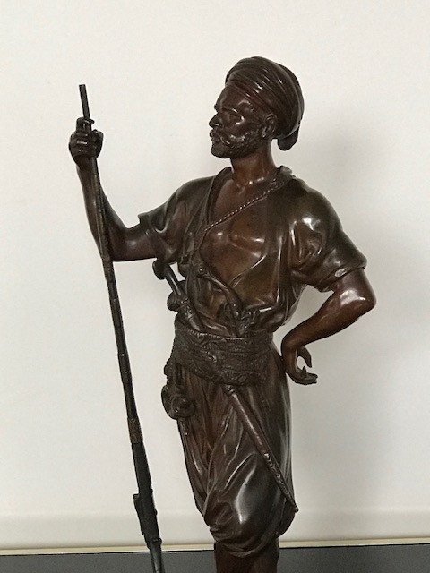 Didier Debut  ( 1824-1893 ) Sculpture En Bronze  Orientaliste  Janissaire Prix De Rome-photo-4
