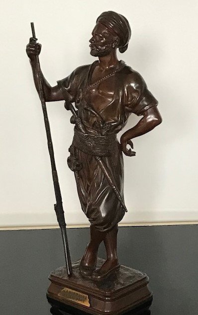 Didier Debut  ( 1824-1893 ) Sculpture En Bronze  Orientaliste  Janissaire Prix De Rome-photo-1