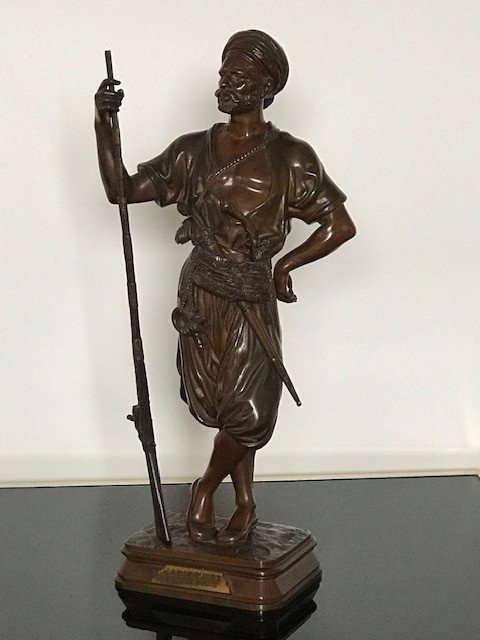 Didier Debut  ( 1824-1893 ) Sculpture En Bronze  Orientaliste  Janissaire Prix De Rome