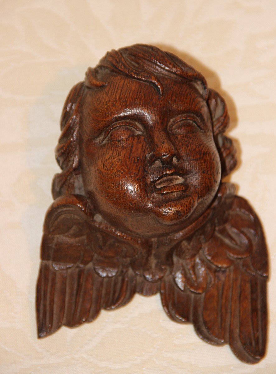 Têtes D'angelots En Bois Sculptés  XVIIIéme -photo-2