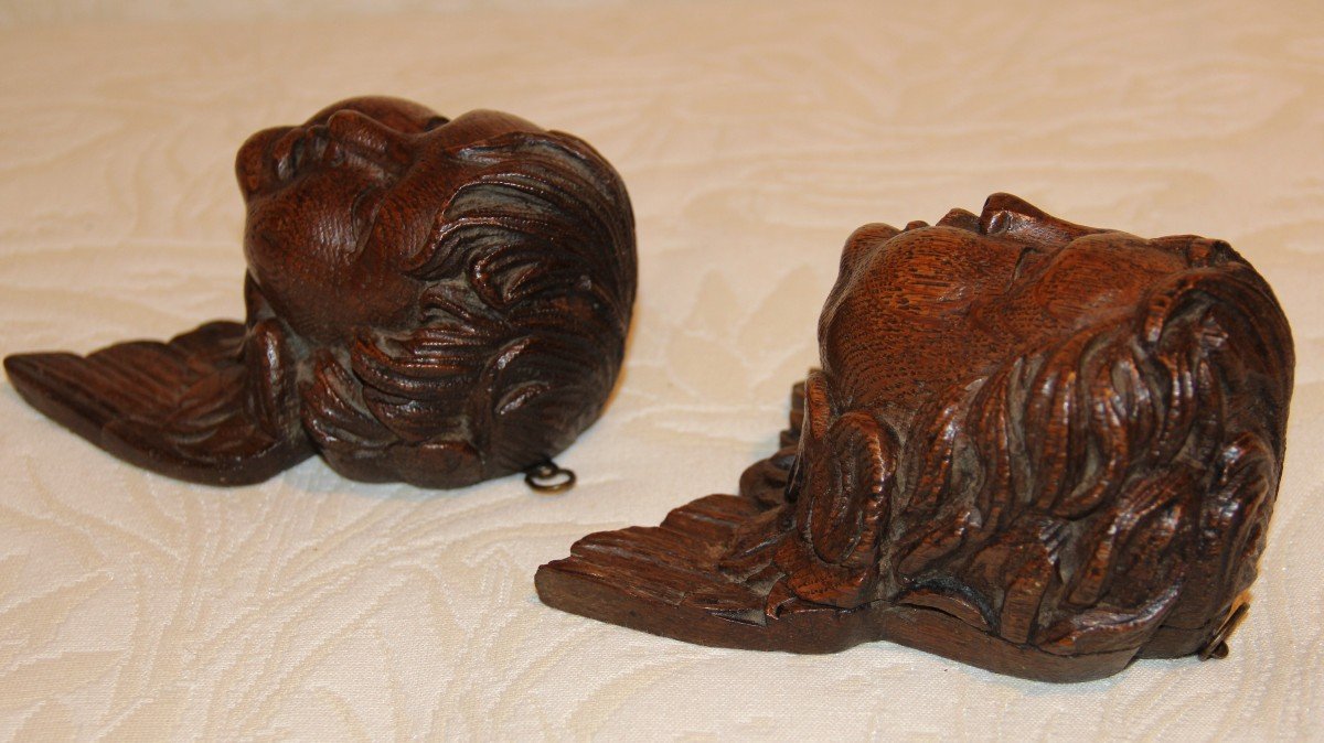 Têtes D'angelots En Bois Sculptés  XVIIIéme -photo-1
