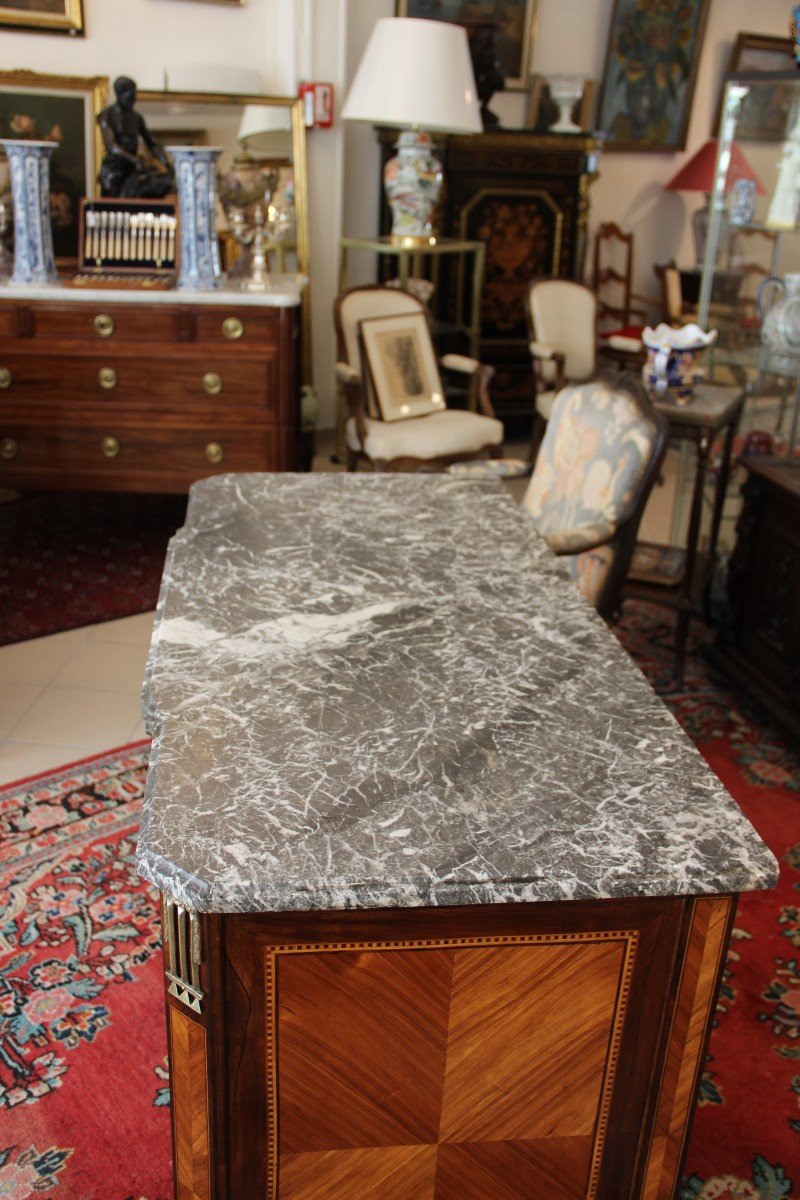 Commode d'époque Louis XVI en Marqueterie -photo-3