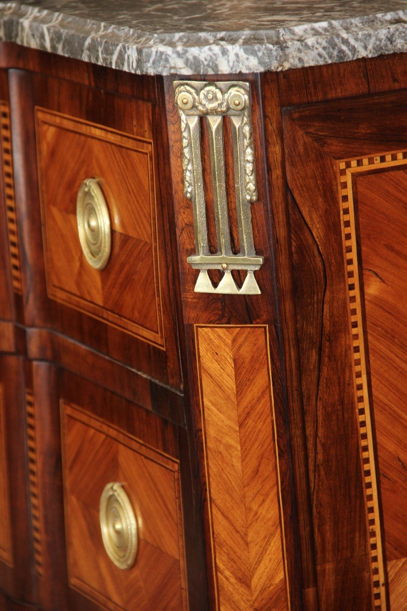 Commode d'époque Louis XVI en Marqueterie -photo-4