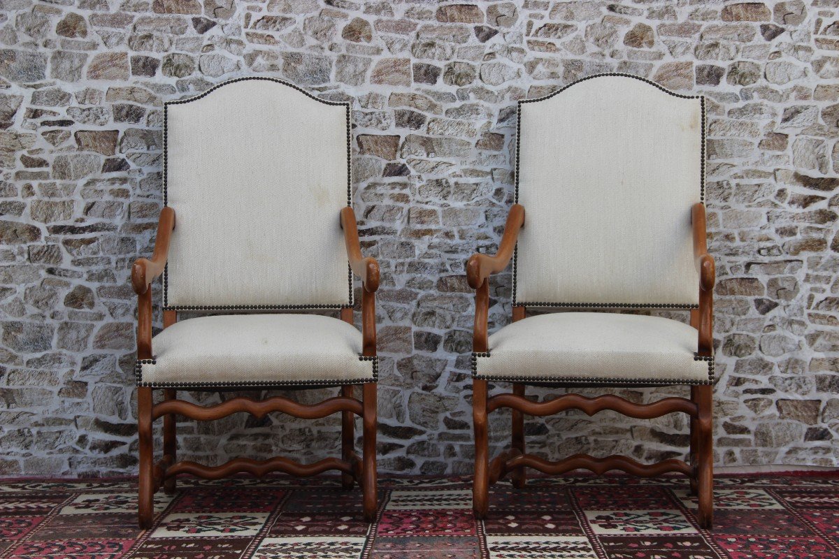 Pair Of Louis XIV Style Armchairs-photo-2