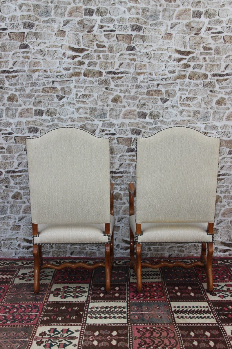 Pair Of Louis XIV Style Armchairs-photo-4