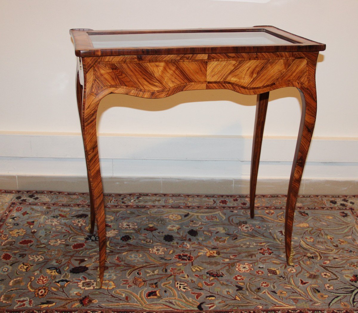 Flying Table Forming Louis XV Showcase In Marquetry-photo-8