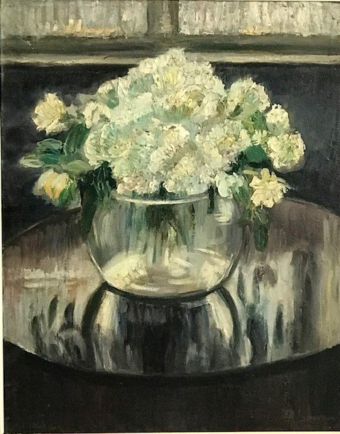 Peinture De Pierre Scoupreman Le Bouquet Blanc  1927-photo-2