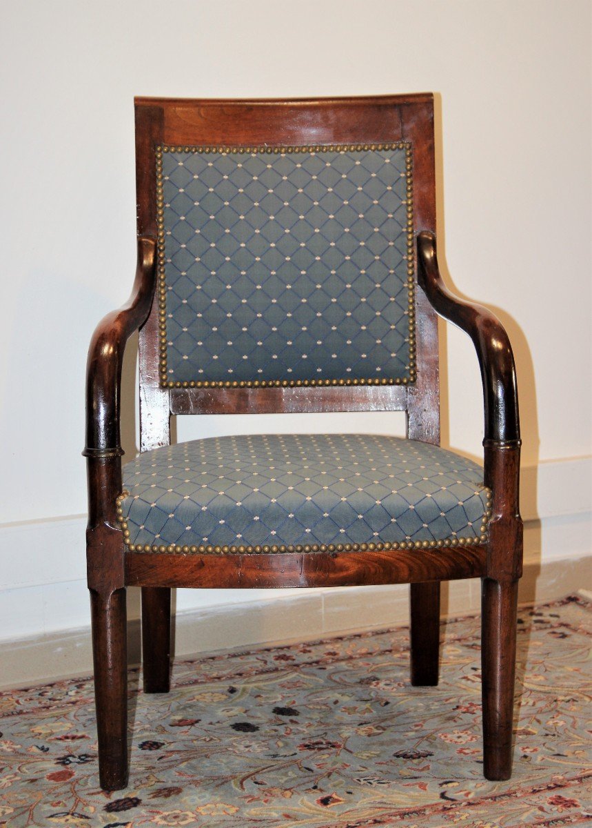 Fauteuil d'époque Empire En Acajou 
