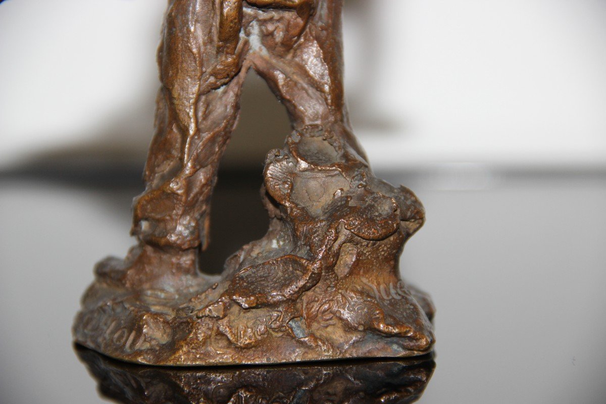 Terrassier At La Pelle Dalou 1838-1902 Bronze Wax Lost-photo-3